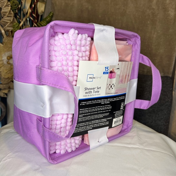 NWT Mainstays shower set with tote - Picture 4 of 6